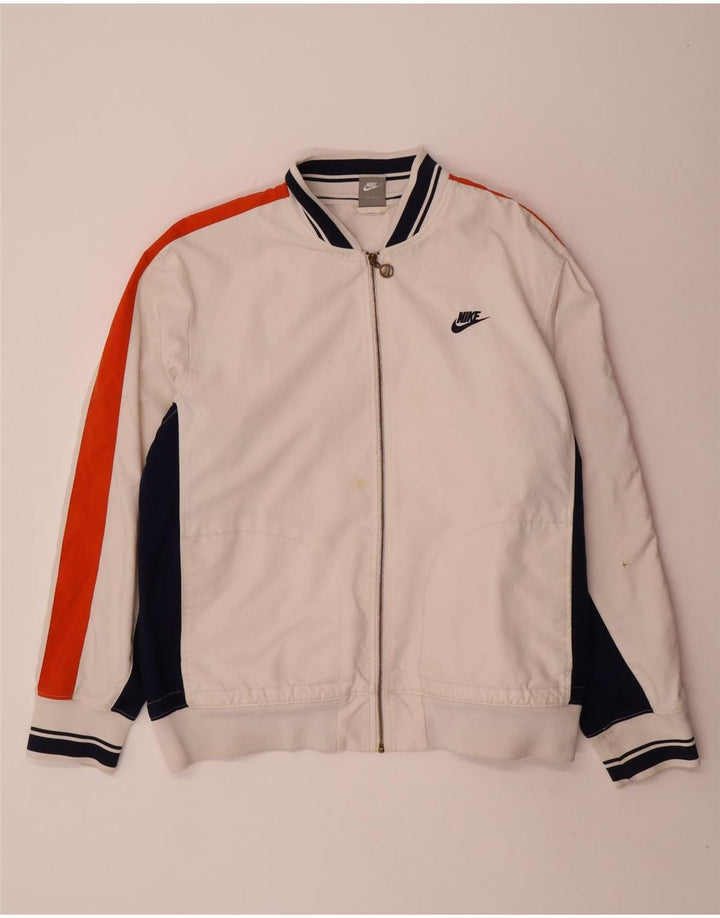Мужская спортивная куртка Nike UK 45/47 XL, белый полиэстер с цветными блоками
