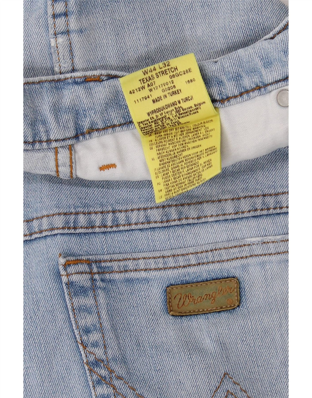 Мужские прямые джинсы WRANGLER Texas Stretch W44 L28, синий хлопок