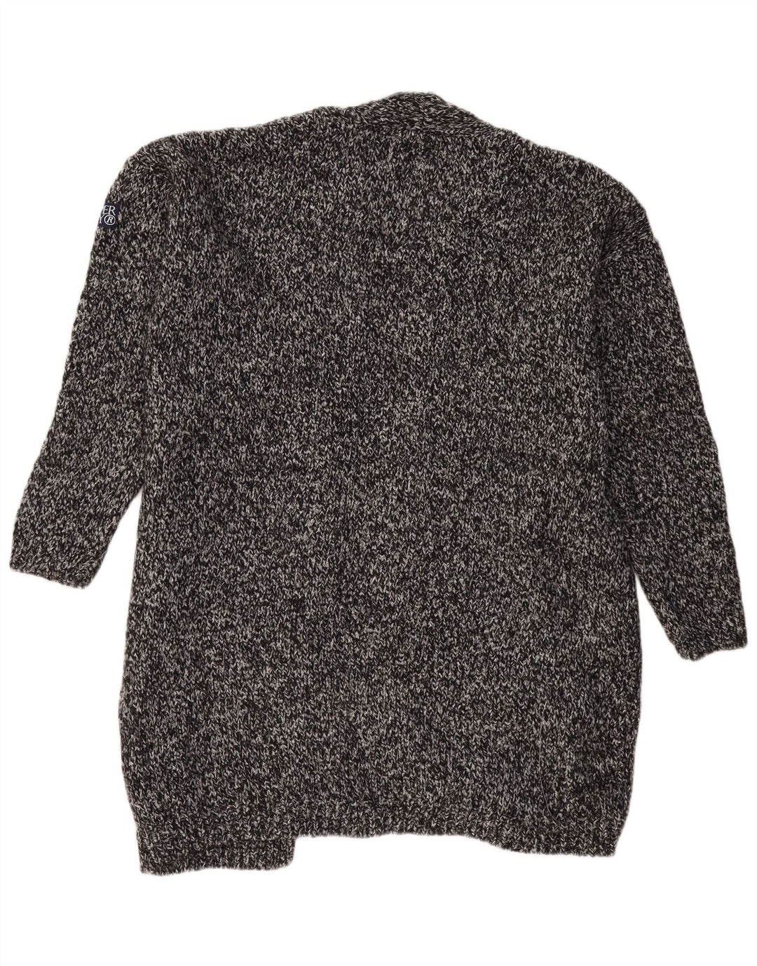 SUPERDRY Женский длинный длинный кардиган оверсайз-свитер UK 18 XL Серый в крапинку