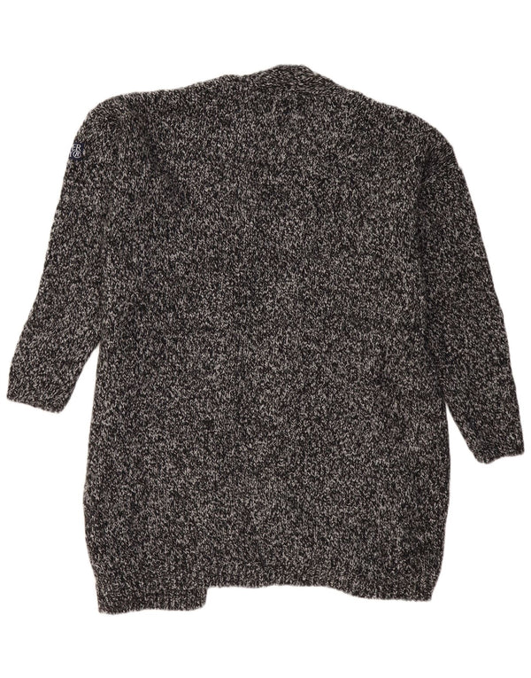 SUPERDRY Женский длинный длинный кардиган оверсайз-свитер UK 18 XL Серый в крапинку