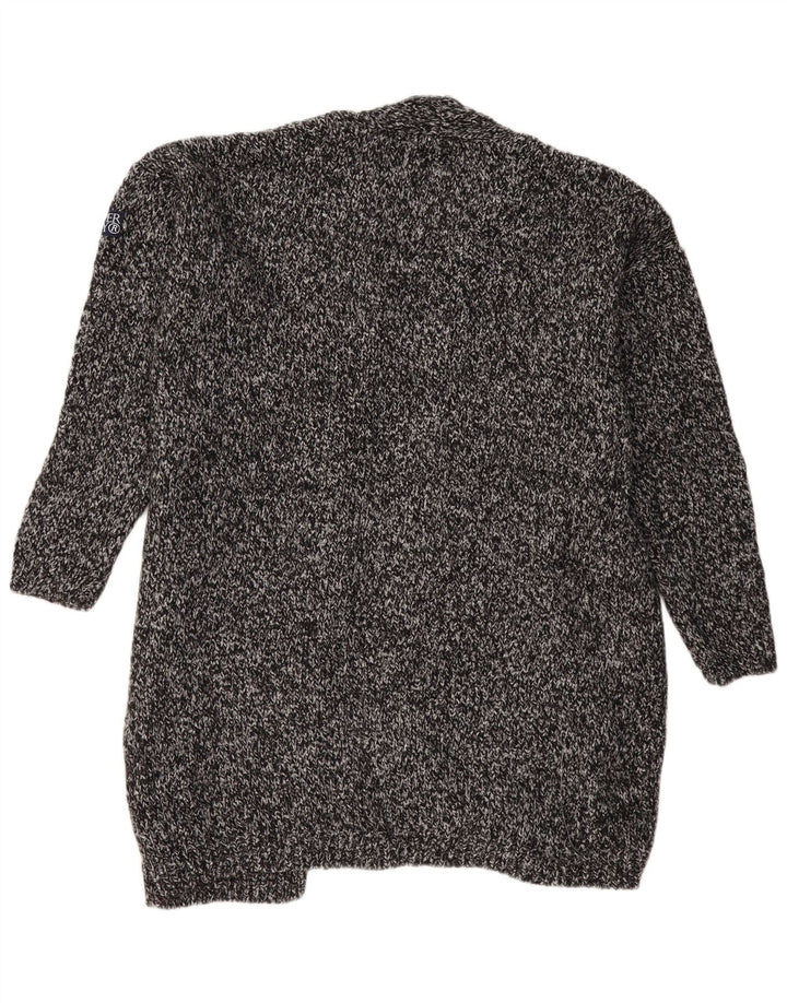 SUPERDRY Женский длинный длинный кардиган оверсайз-свитер UK 18 XL Серый в крапинку