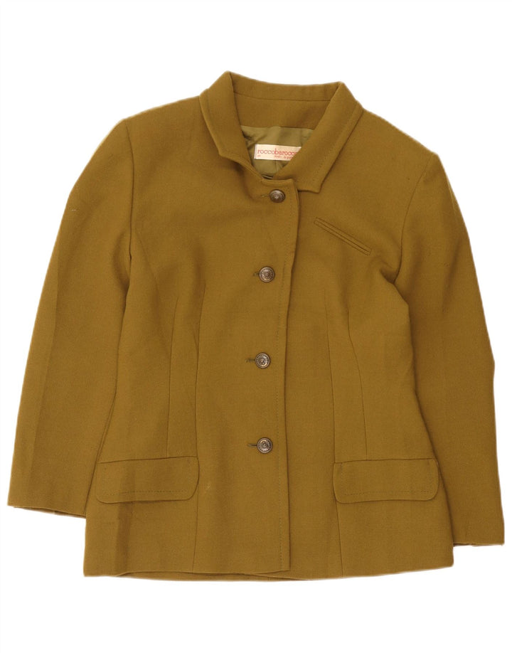 Женский пиджак на 4 пуговицах Roccobarocco IT 44, средний хаки, шерсть