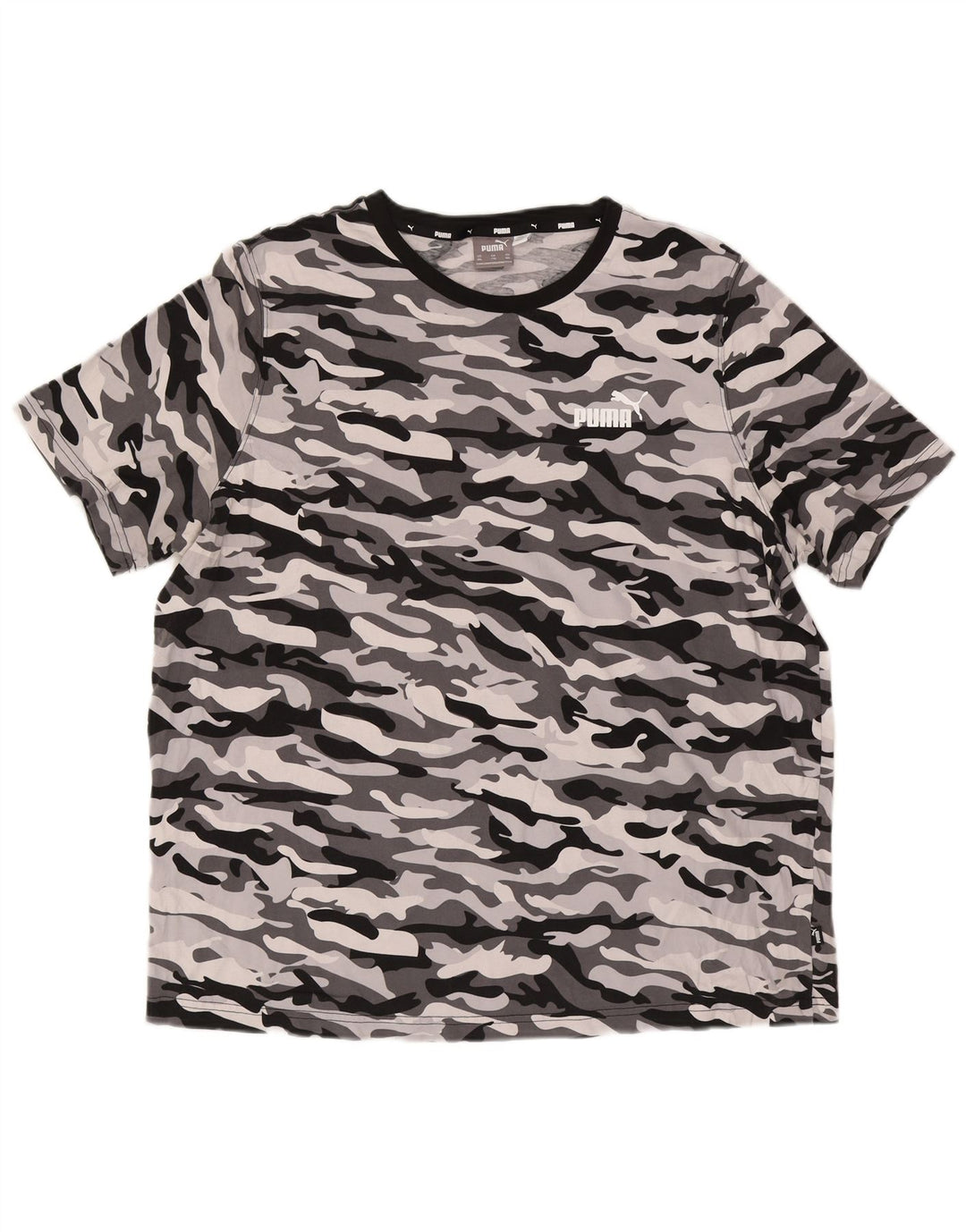 Мужская футболка PUMA Top 2XL Серый камуфляжный хлопок