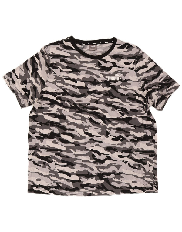 Мужская футболка PUMA Top 2XL Серый камуфляжный хлопок