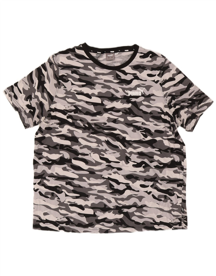 Мужская футболка PUMA Top 2XL Серый камуфляжный хлопок