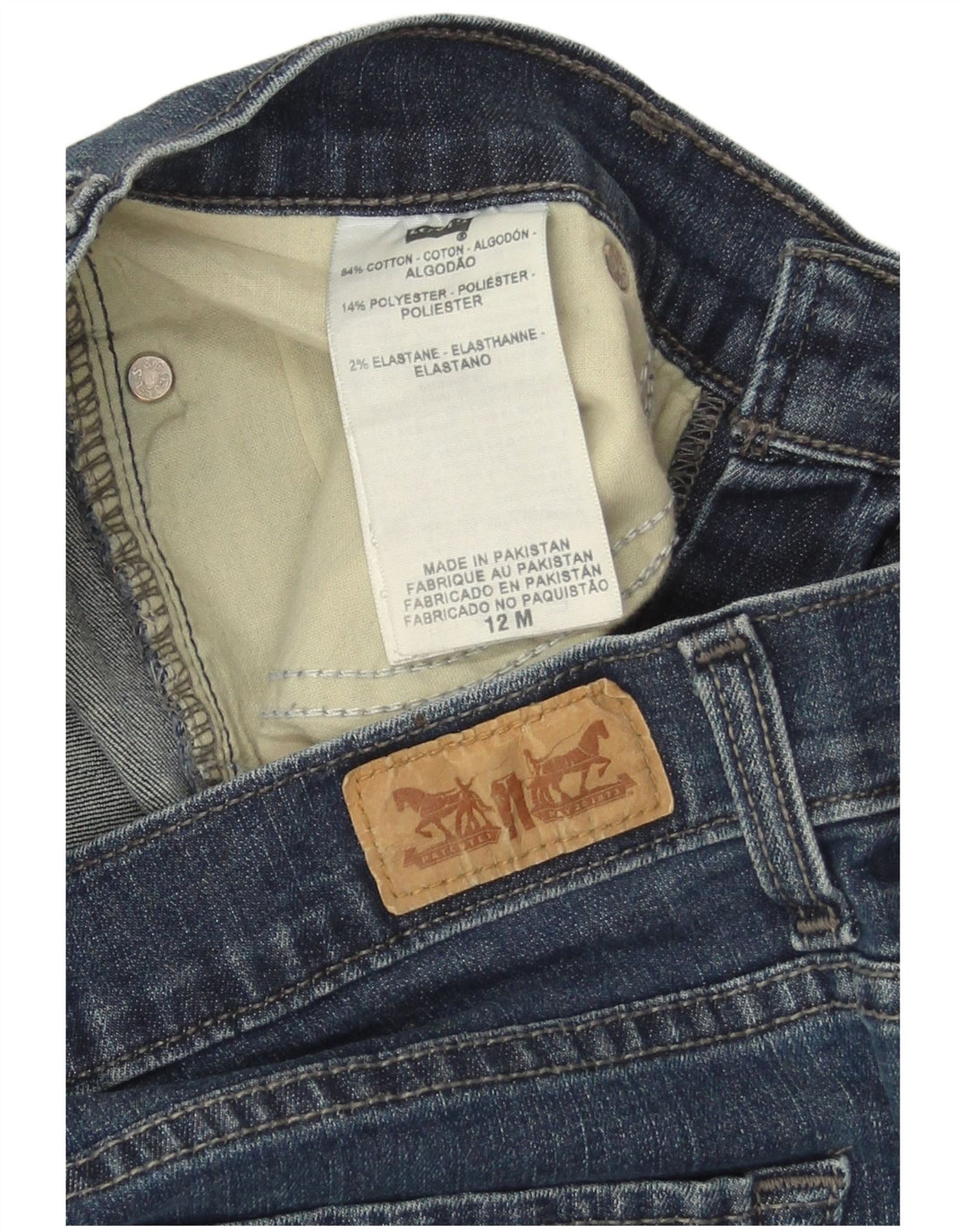 Женские джинсы Levi's 512 Bootcut, размер США 12, большие размеры W30 L31, синий хлопок