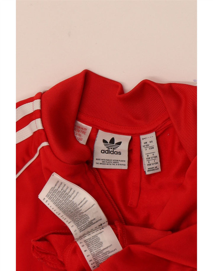 Спортивный костюм ADIDAS для мальчиков, верхняя куртка 12–13 лет, большой красный полиэстер