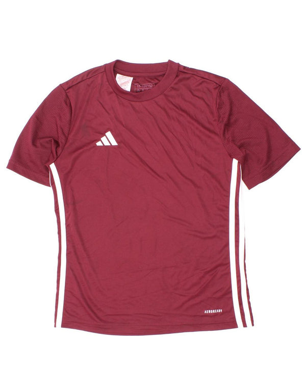 Футболка Adidas Boys Aeroready, топ 11-12 лет, бордовый полиэстер