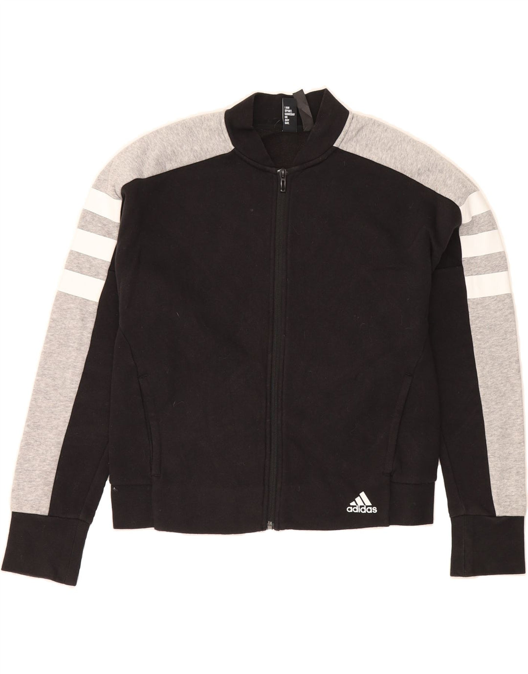 ADIDAS Womens Tracksuit Top Jacket UK 8/10 Small Black Colourblock Vintage Adidas and Second-Hand Adidas from Messina Hembry 