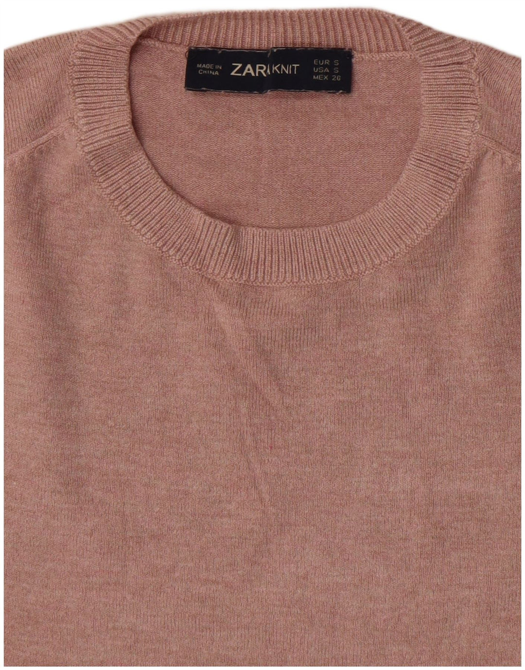 Женский джемпер с круглым вырезом Zara UK 8, маленький розовый