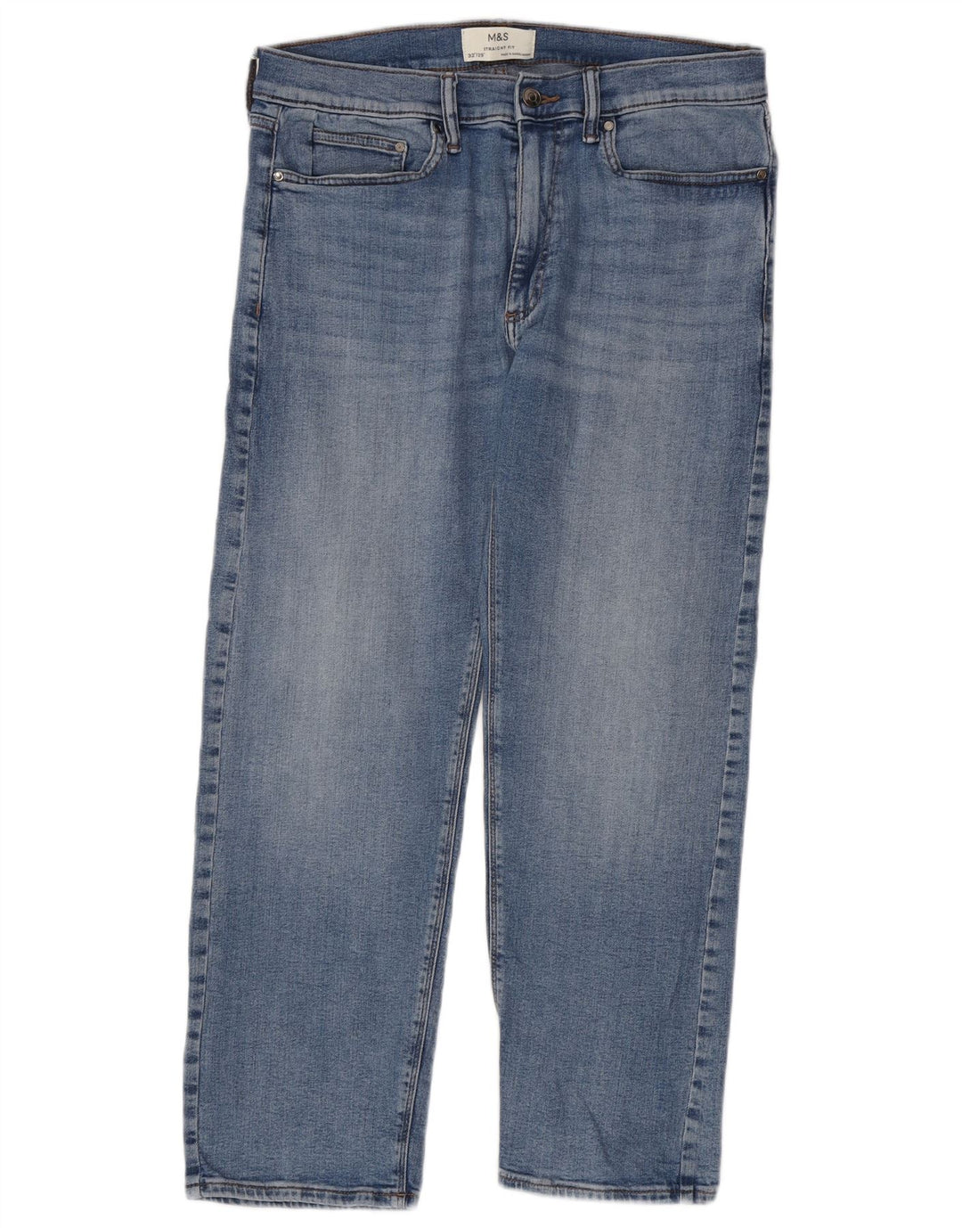 Мужские прямые джинсы Marks & Spencer W32 L29 синие, хлопок