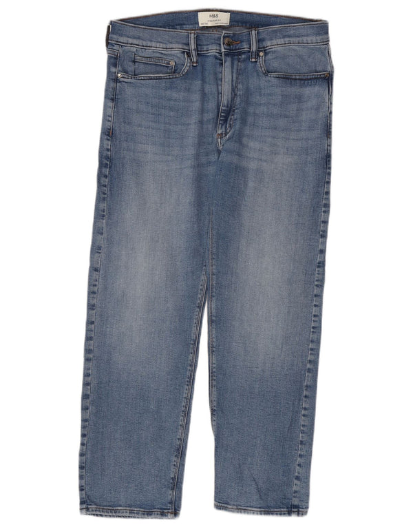 Мужские прямые джинсы Marks & Spencer W32 L29 синие, хлопок