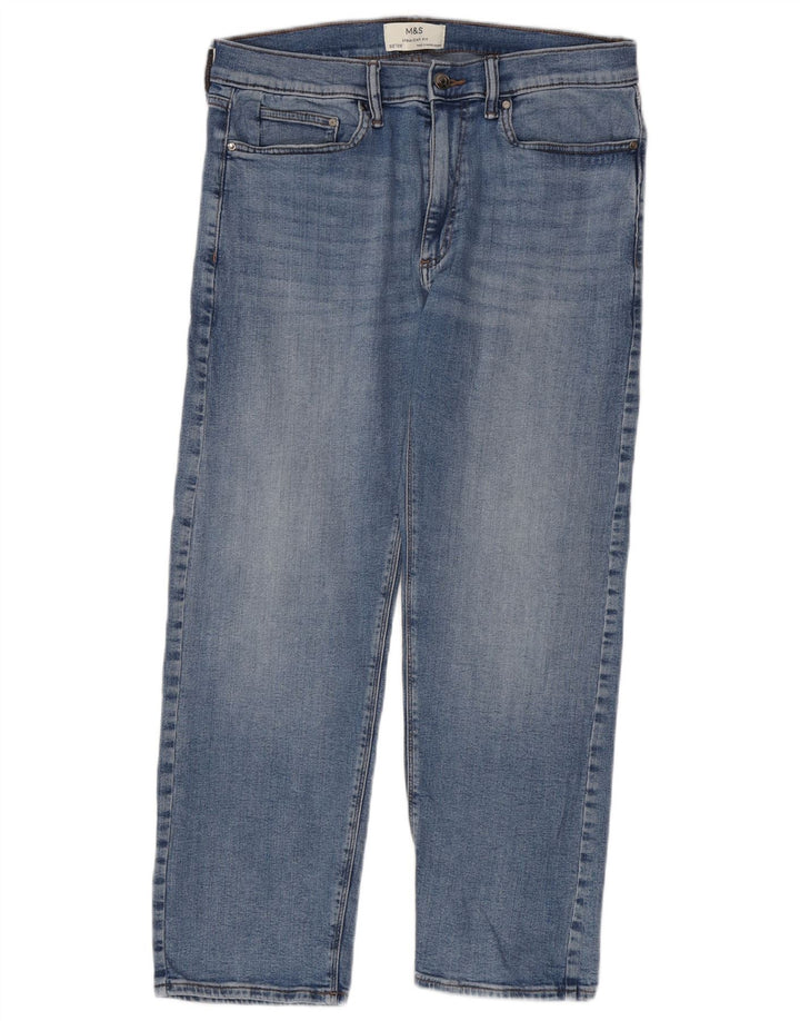 Мужские прямые джинсы Marks & Spencer W32 L29 синие, хлопок