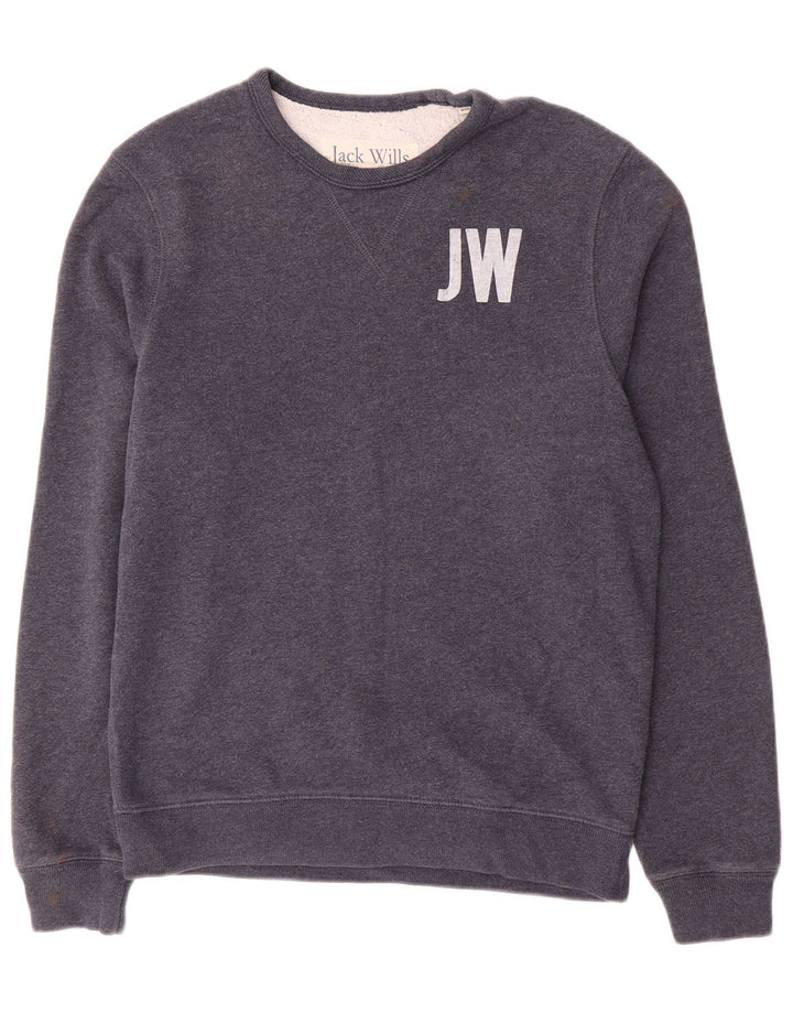 Мужской свитшот с рисунком Jack Wills, средний темно-синий хлопковый джемпер