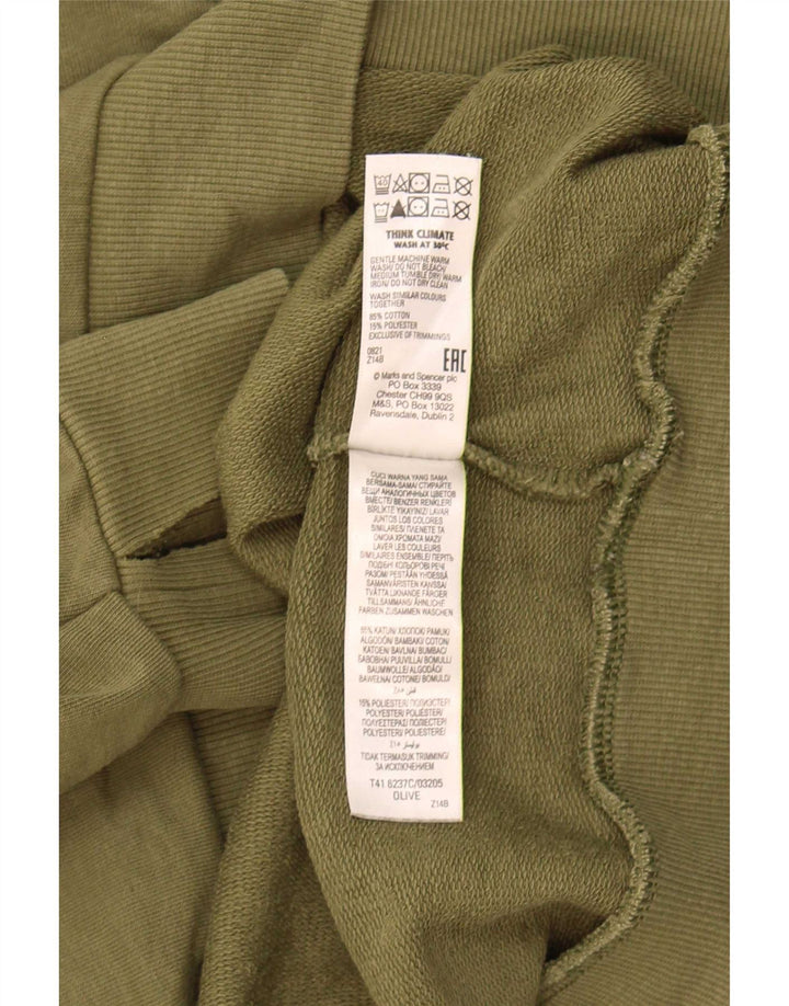 Женский свитер-свитшот Marks & Spencer UK 16, большой размер, цвет хаки, хлопок