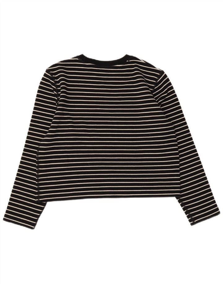Женский топ Massimo Dutti с длинным рукавом UK 14, хлопковый средний черный в полоску