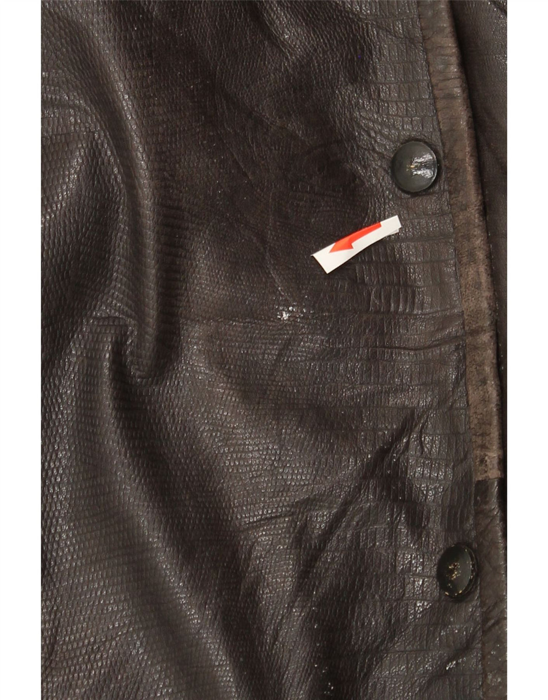 Винтажная женская кожаная куртка оверсайз EU 44 XL коричневая кожа