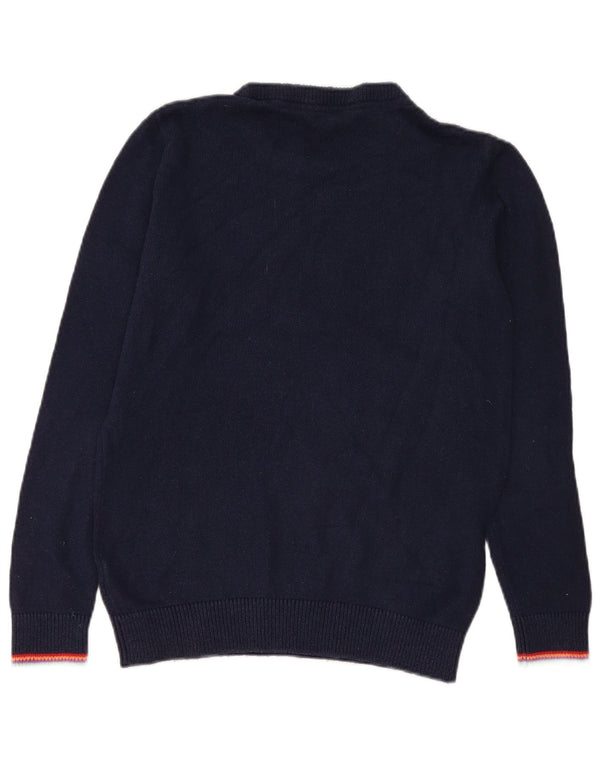 Crew Clothing Женский джемпер с графическим вырезом, свитер UK 12, средний темно-синий