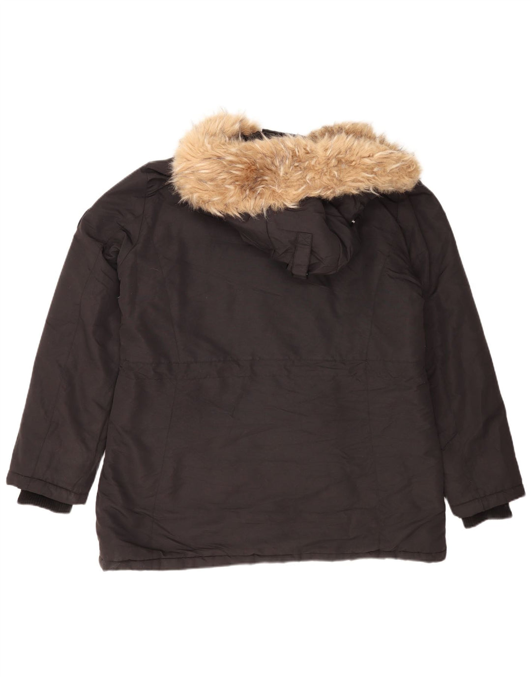 Женская парка большого размера Superdry с капюшоном, Великобритания 16, большой черный нейлон