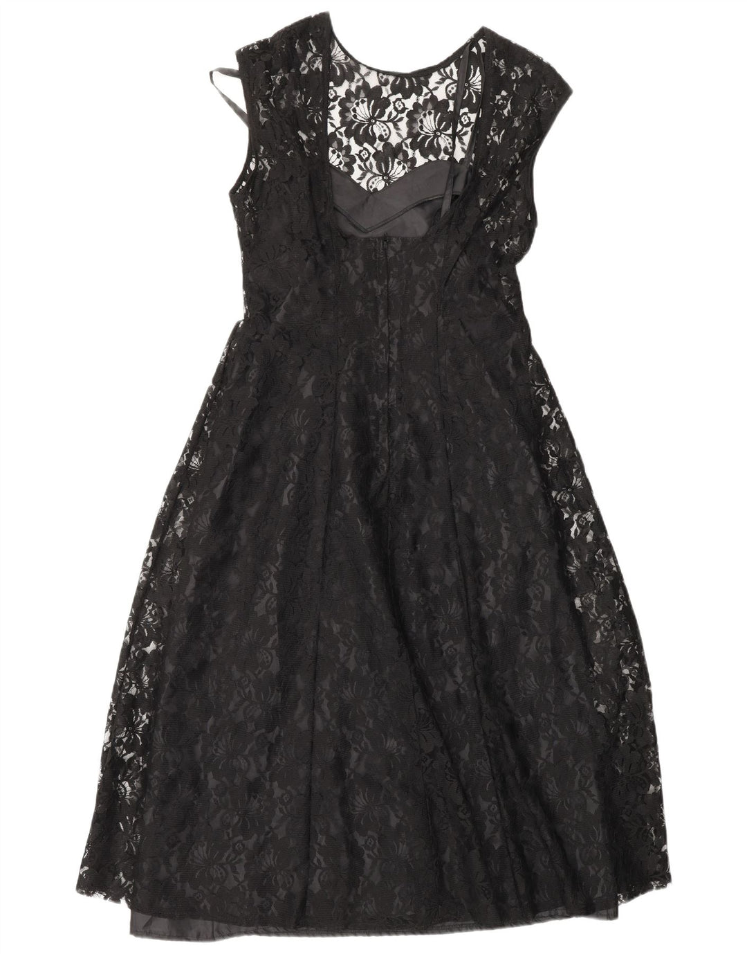 CLASSIC Женское платье А-силуэта UK 12, средний черный цветочный нейлон