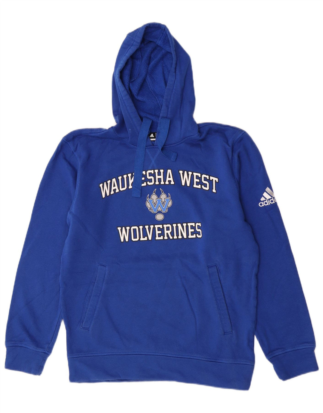 Мужской джемпер с капюшоном Adidas Wolverines, маленький синий