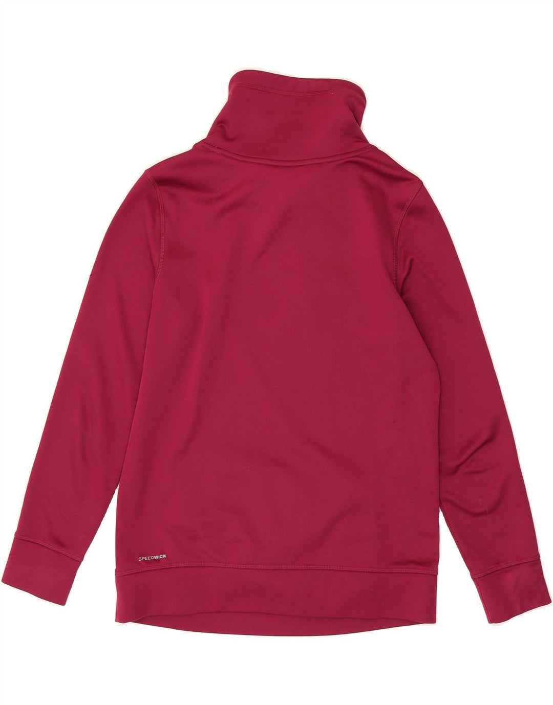 REEBOK Womens Graphic Sweatshirt Jumper UK 12/14 Medium Burgundy Polyester Vintage Reebok and Second-Hand Reebok from Messina Hembry 