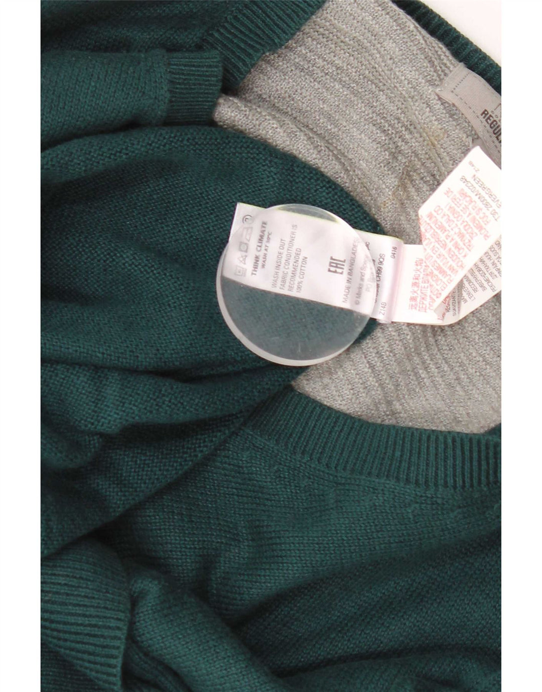 Мужской джемпер стандартного кроя с v-образным вырезом Marks & Spencer, большой зеленый хлопковый свитер