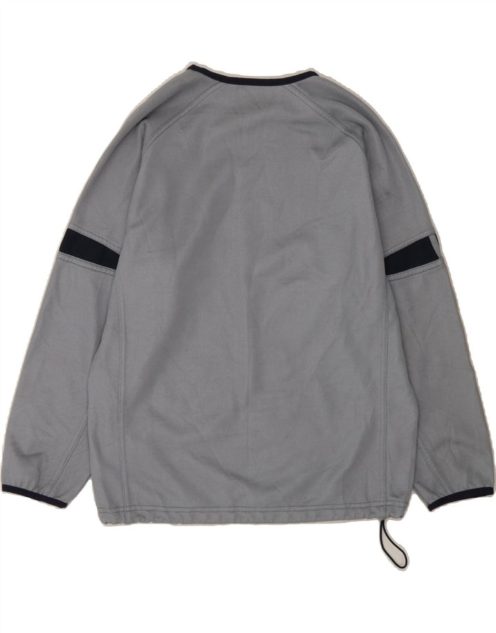 ADIDAS Boys Sweatshirt Jumper 13-14 Years Grey Striped Polyester Vintage Adidas and Second-Hand Adidas from Messina Hembry 