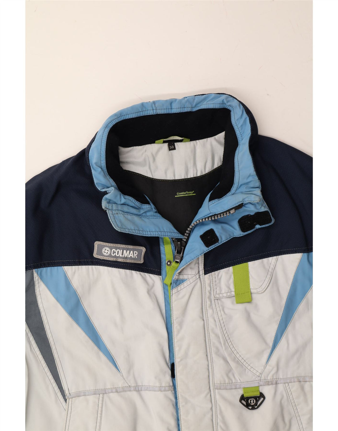 COLMAR Mens Windbreaker Jacket EU 50 Large White Colourblock Vintage Colmar and Second-Hand Colmar from Messina Hembry 