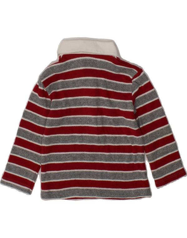 BENETTON Baby Girls Polo Neck Jumper Sweater 3-6 Months Red Striped