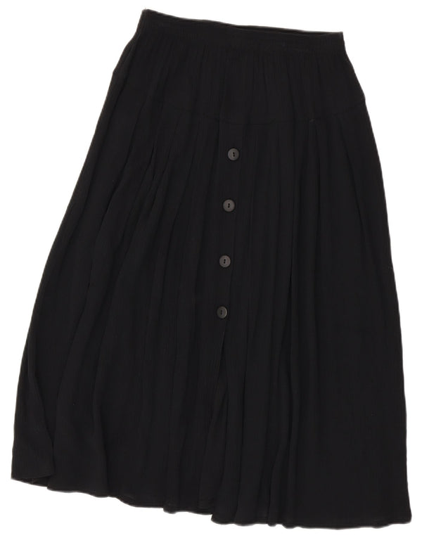 Винтажная женская юбка-трапеция, большая W32, черная вискоза