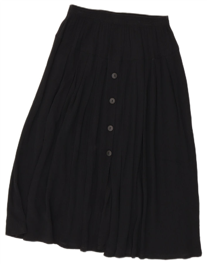 Винтажная женская юбка-трапеция, большая W32, черная вискоза