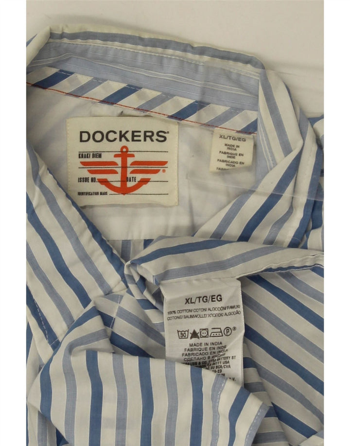 Мужская рубашка Dockers XL, синяя хлопковая полоска