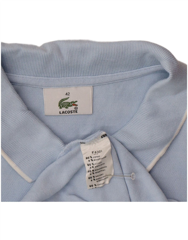 Женская рубашка-поло Lacoste, размер 42, большая синяя, хлопок