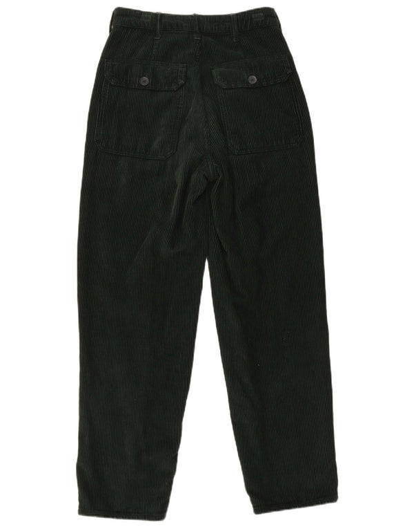 Topshop Женские вельветовые брюки с высокой талией UK 8 Small W26 L28 Зеленые