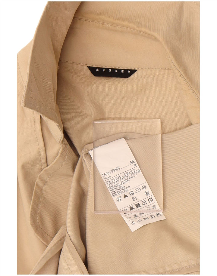 Женский тренч Sisley IT 46, большой, бежевый, хлопок