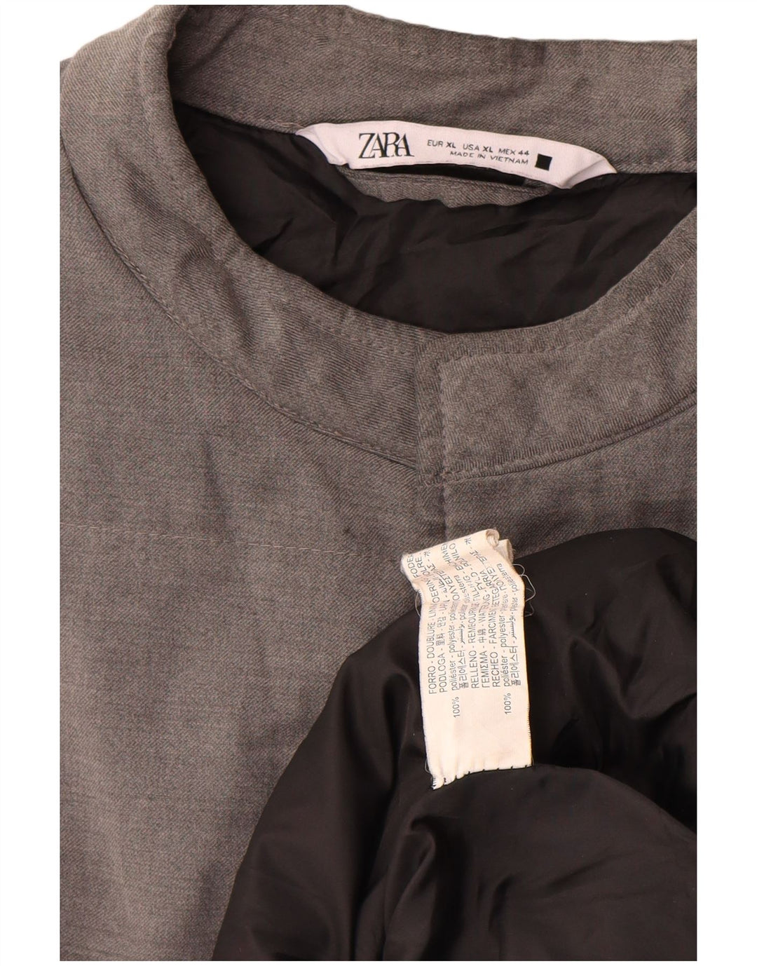 Мужской утепленный жилет Zara UK 42 XL, серый полиэстер