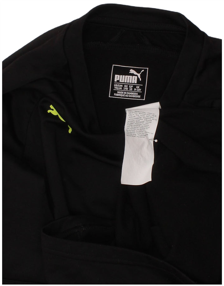 PUMA Boys Top Long Sleeve 9-10 Years Black Polyester