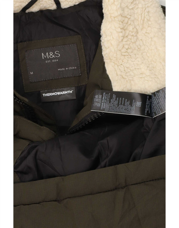 Мужская стеганая куртка Marks & Spencer UK 38, средний цвет хаки, полиэстер с цветными блоками