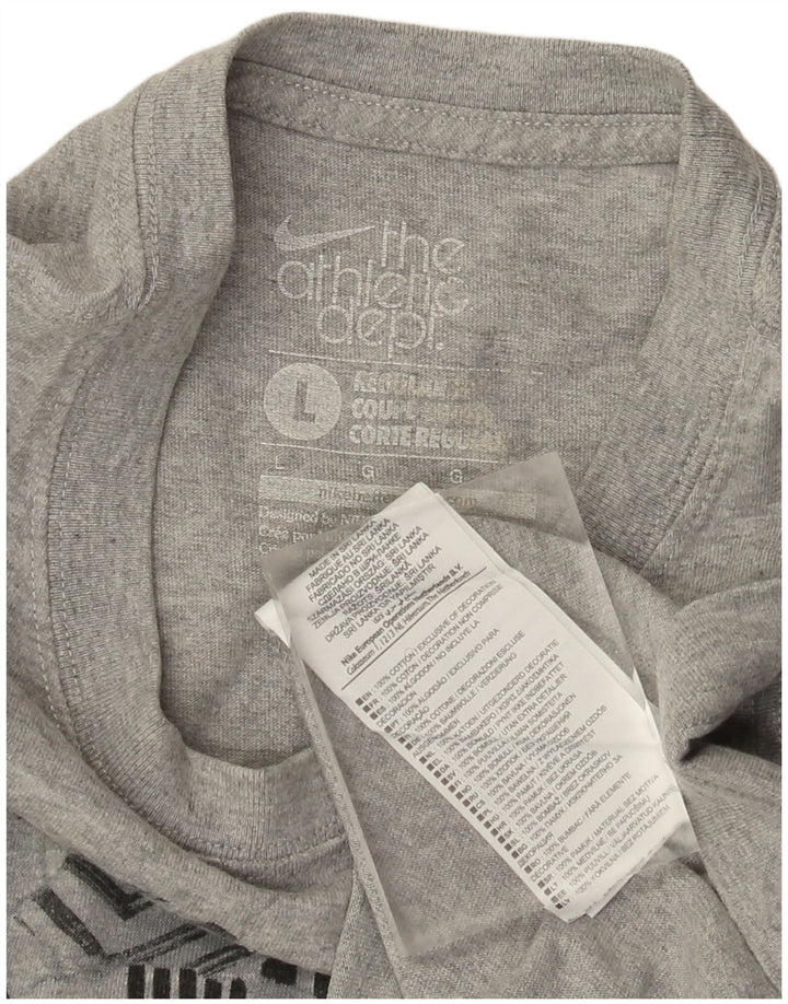 Мужская футболка обычного кроя Nike с графическим рисунком, большой серый хлопковый топ