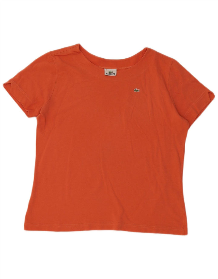 Женская футболка Lacoste, размер 46 XL, оранжевая, хлопок