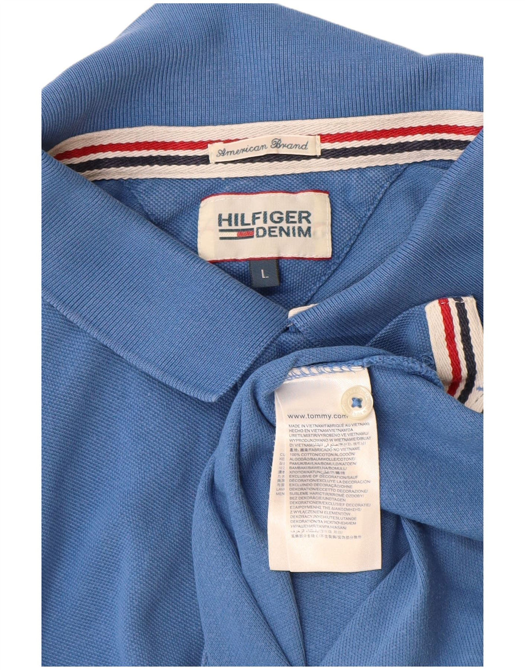 Мужская рубашка-поло Tommy Hilfiger, большая синяя хлопковая