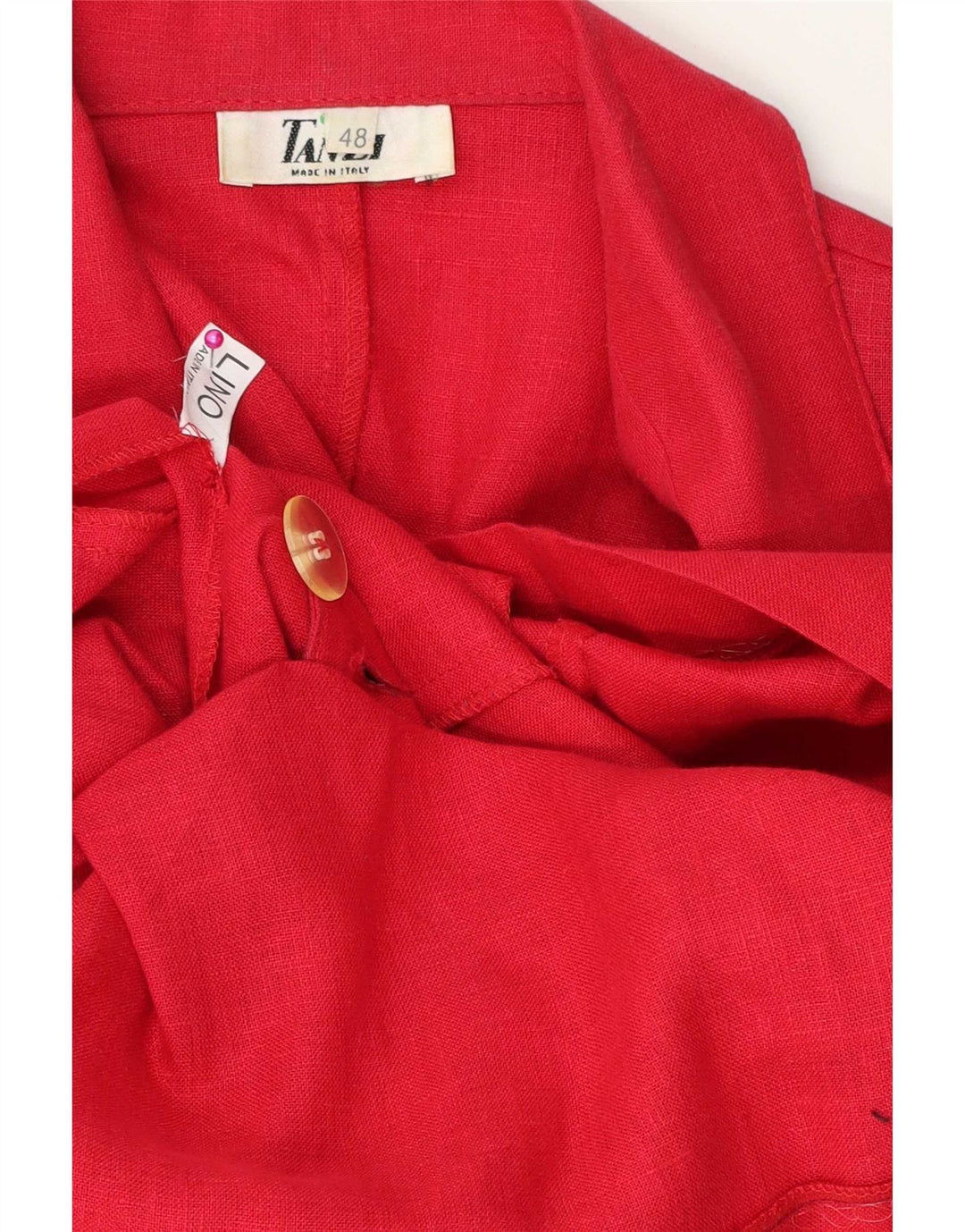 Винтажный женский двубортный пиджак с короткими рукавами IT 48 XL Красный
