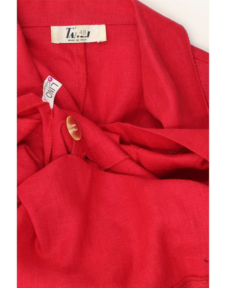 Винтажный женский двубортный пиджак с короткими рукавами IT 48 XL Красный