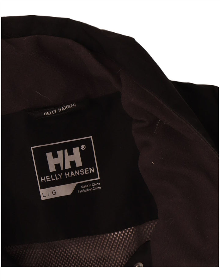Женская дождевик с графическим рисунком Helly Hansen UK 16, большой черный полиэстер