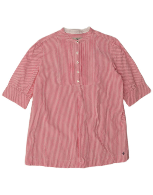 Женская пуловерная рубашка с коротким рукавом Jack Wills UK 12, средний розовый в полоску