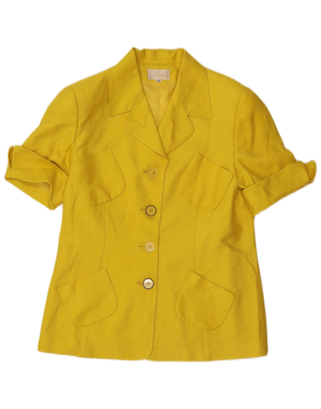 Винтажная женская юбка из 2 предметов на 4 пуговицах IT 46, большая W32, желтый шелк