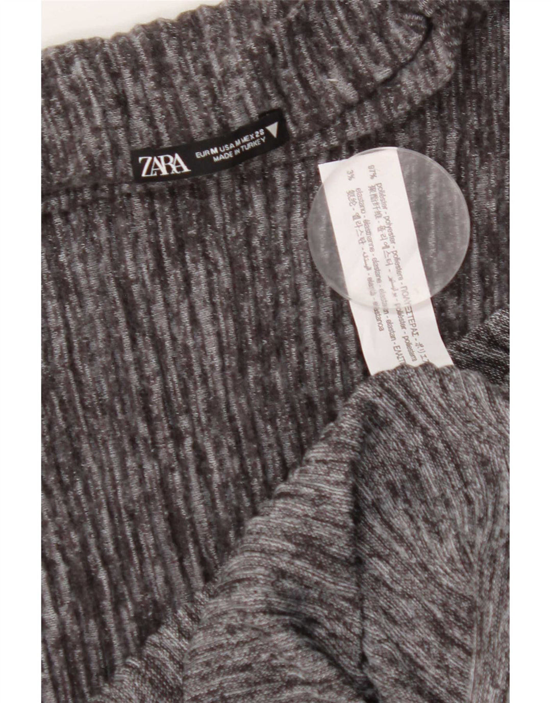 Женское платье макси без рукавов Zara UK 12, полиэстер среднего серого цвета