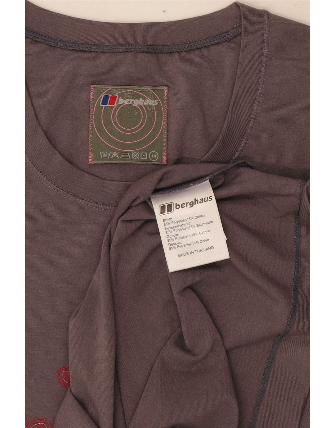 Женская футболка с рисунком Berghaus Top UK 14, средний серый полиэстер