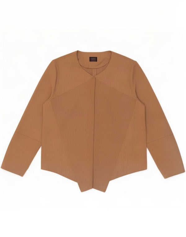 Женский открытый кардиган Marks & Spencer UK 18 XL, бежевый полиэстер